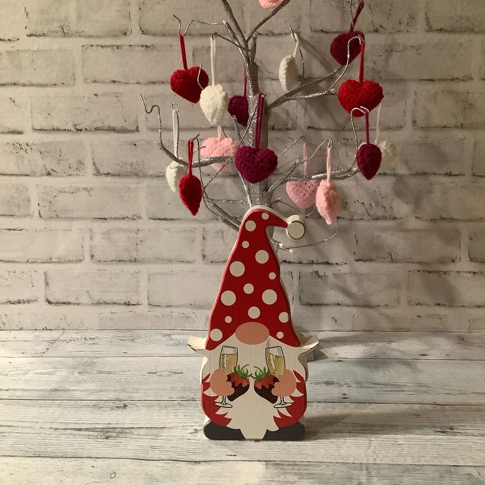 Quill To Paper Wood Valentine Gnome Sign